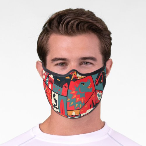 Medieval Elegance Seamless Pattern Design Premium Face Mask