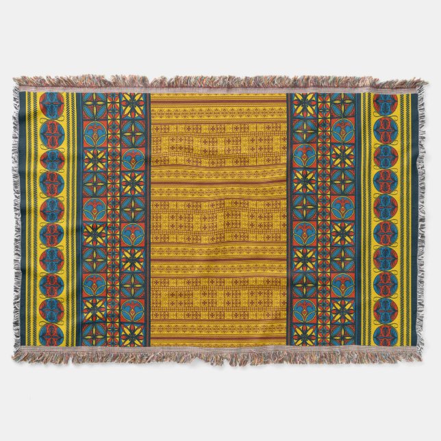 Medieval Elegance: Spanish Heritage Throw Blanket (Front)