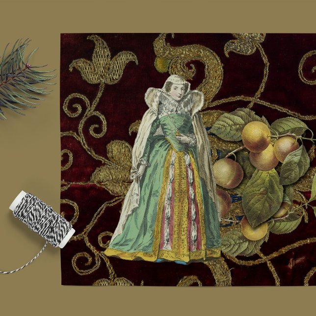 Medieval Elegance with Golden Embroidery Decoupage Tissue Paper (Creator Uploaded)