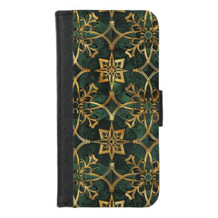 Medieval Elegant Green Two-Sided iPhone 8/7 Wallet Case