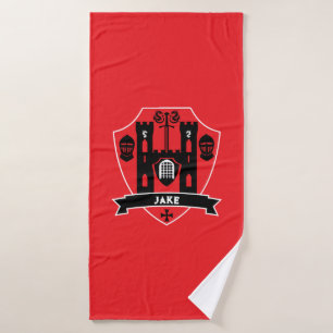 Medieval English Knight Dragon Bath Towel