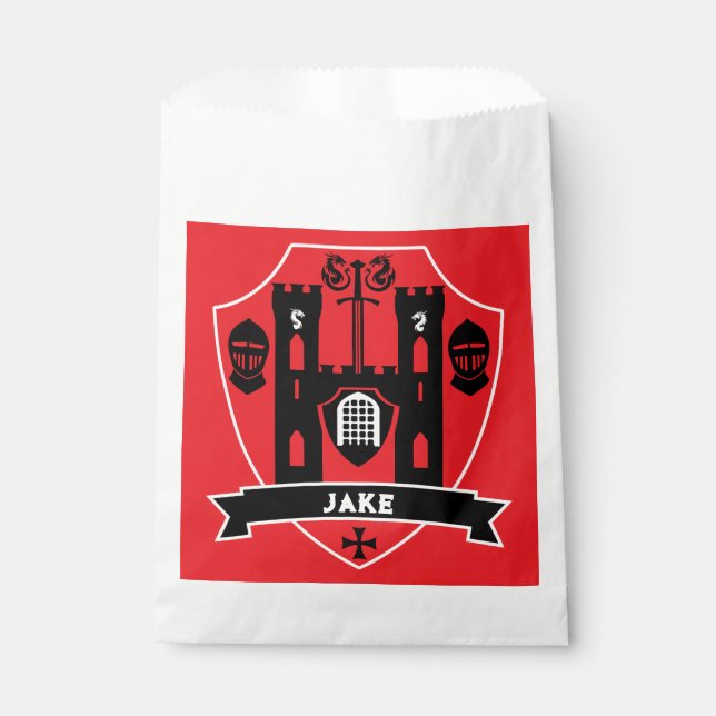 Medieval English Knight Dragon Favor Bag (Front)