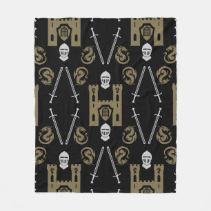 Medieval English Knight Dragon Fleece Blanket