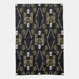 Medieval English Knight Dragon Kitchen Towel