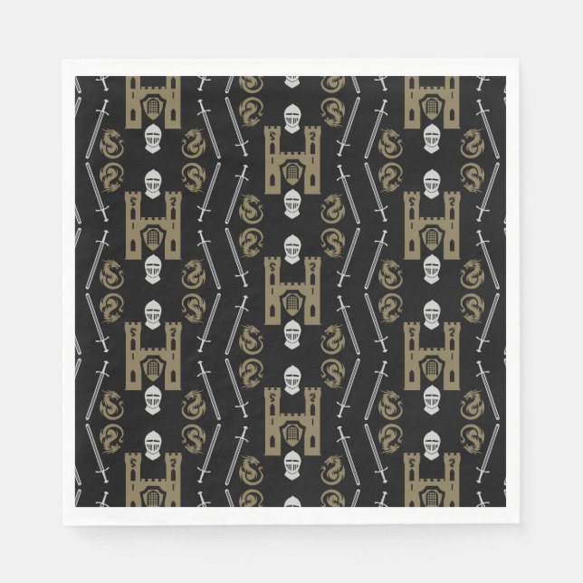 Medieval English Knight Dragon Napkins (Front)
