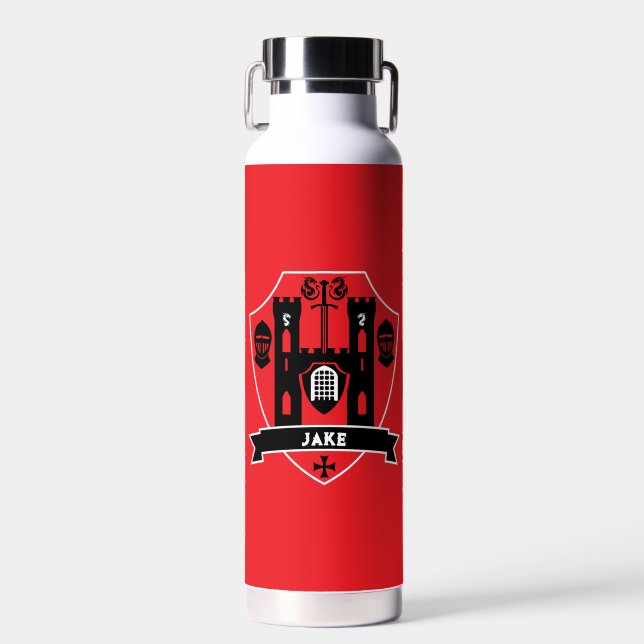 Medieval English Knight Dragon Water Bottle (Front)