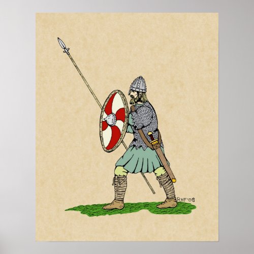 Medieval EnglishSaxon Warrior Poster