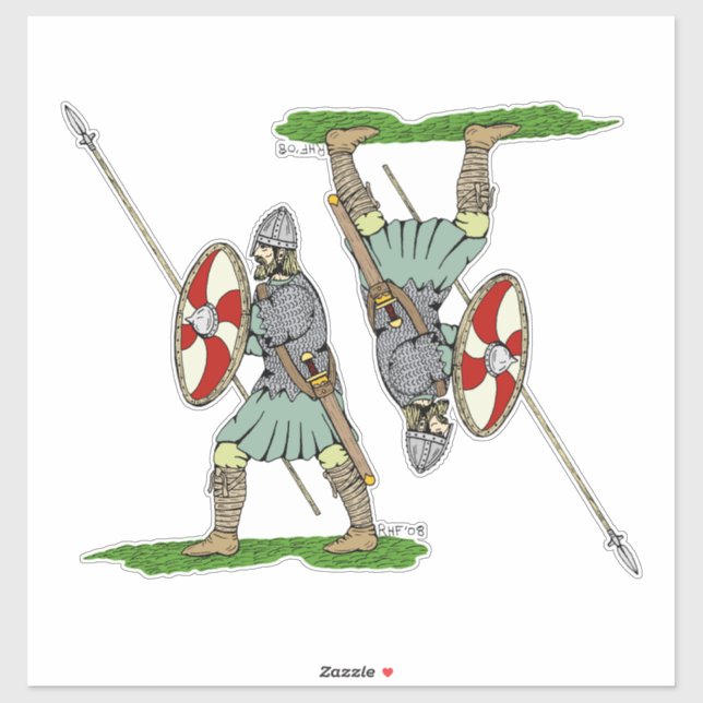Medieval English/Saxon Warrior Sticker (Sheet)