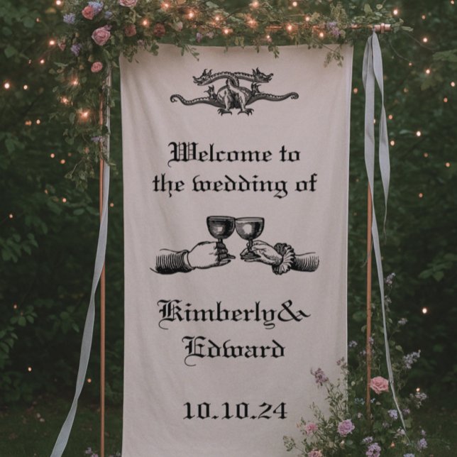  Medieval engraving Wedding Welcome Sign (Creator Uploaded)