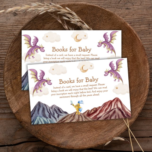 Medieval Fairytale Dragon Books For Baby Shower  Enclosure Card (Medieval Fairytale Dragon Books For Baby Shower Enclosure Card)