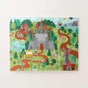 Medieval Fairytale Kingdom Fantasy Castle Kids Fun Jigsaw Puzzle