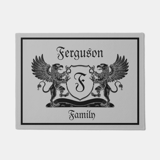 Medieval Family Crest Door Mat (Front)