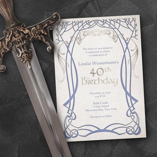 Medieval Fantasy 40th Birthday Invitation