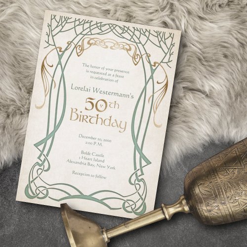 Medieval Fantasy 50th Birthday Invitation