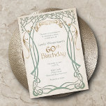 Medieval Fantasy 60th Birthday Invitation<br><div class="desc">These invitations are here on party business. The coordinating pieces of this fantasy birthday invitation suite feature graceful trees in celtic or elvish style with faux foil details and celtic text on parchment. Perfect for your high fantasy wedding or rpg gamer birthday. Order your printed invitations and party supplies or...</div>