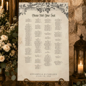Medieval Fantasy Black Vintage Etch Wedding Seat Foam Board