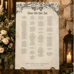 Medieval Fantasy Black Vintage Etch Wedding Seat Foam Board