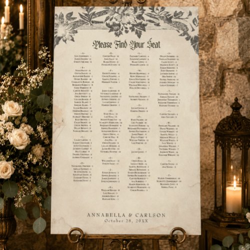 Medieval Fantasy Black Vintage Etch Wedding Seat Foam Board