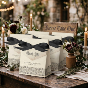 Medieval Fantasy Black Vintage Etching Wedding Favor Boxes