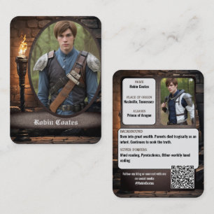 Medieval Fantasy Cosplay Coscards QR Code Business Card