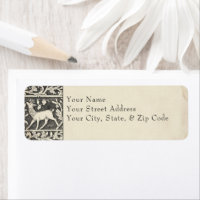 Medieval Fantasy Deer Black Etching Wedding