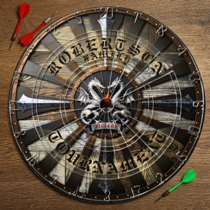 Medieval Fantasy Gamer Family Name Text Dartboard