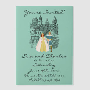 Medieval Fantasy Green Wedding Invitations