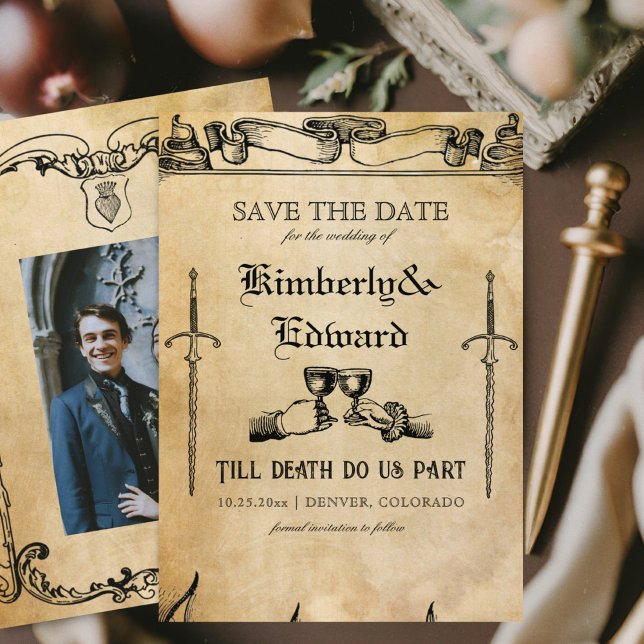 Medieval Fantasy Middle Ages Engraving  Save The Date (Creator Uploaded)