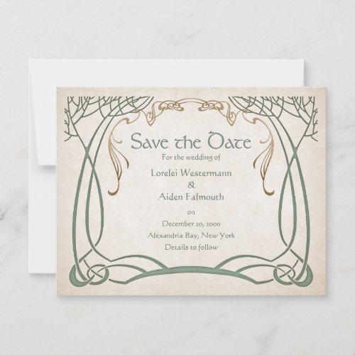 Medieval Fantasy Trees Wedding Save The Date