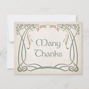 Medieval Fantasy Trees Wedding Thank You Card