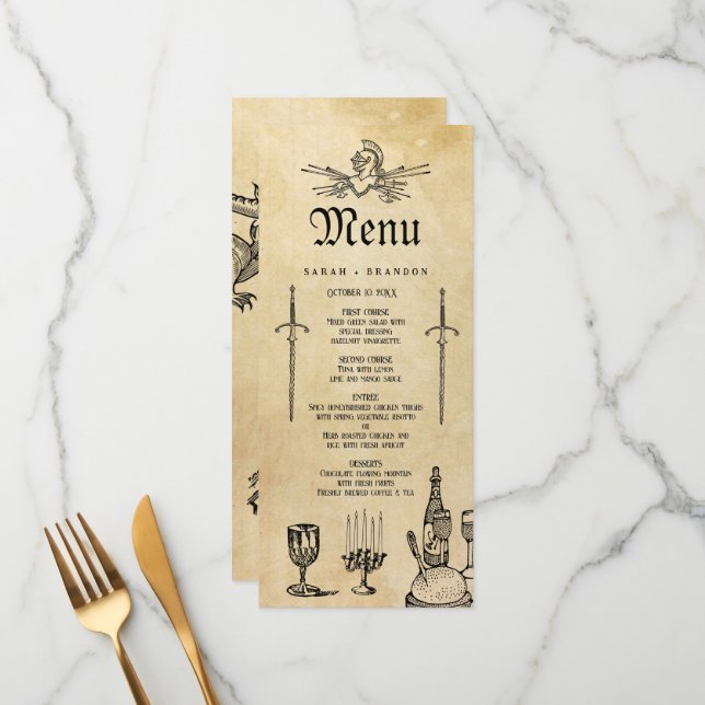 Medieval Fantasy Wedding Feast Menu | Zazzle