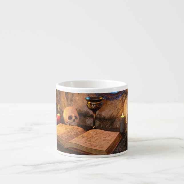 Medieval Fantasy Wizard's Study Espresso Cup (Front)