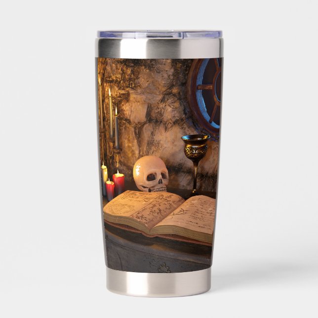 Medieval Fantasy Wizard's Study Insulated Tumbler (Front)
