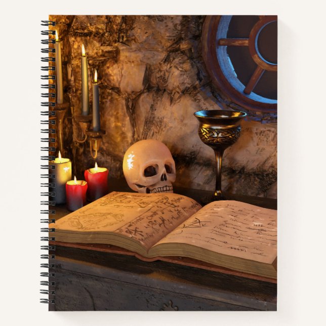 Medieval Fantasy Wizard's Study Notebook (Front)