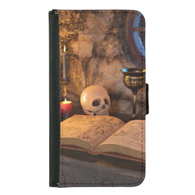 Medieval Fantasy Wizard's Study Samsung Galaxy Wallet Case (Front)