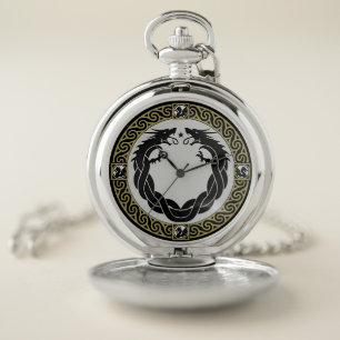 Medieval Fire Dragon Timepiece Pocket Watch