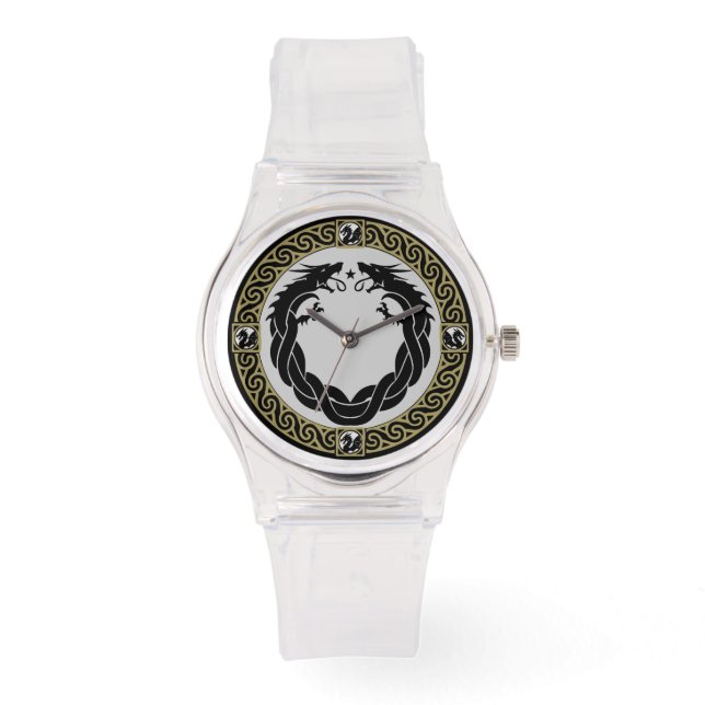 Medieval Fire Dragon Timepiece Watch (Front)