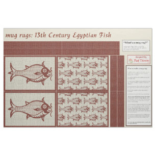 Medieval Fish mug rugs Fabric