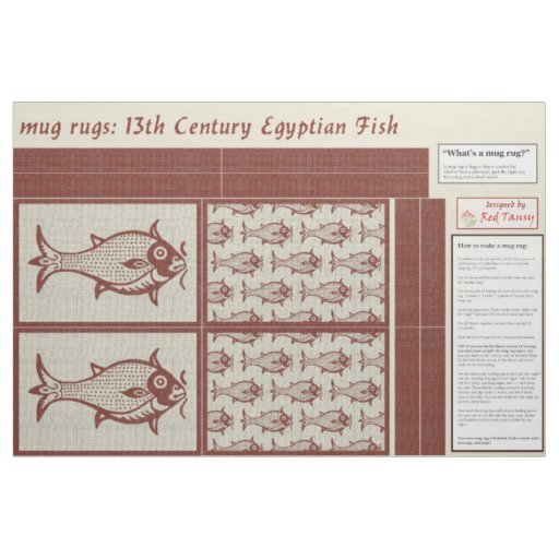 Medieval Fish mug rugs Fabric