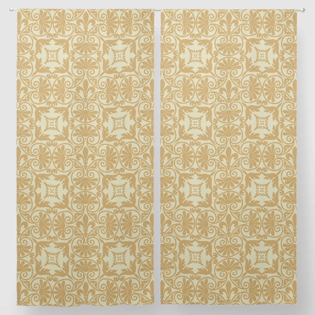 Medieval Fleur de Lis pattern Blackout Curtains (Pair)