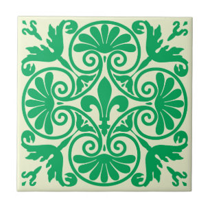 Medieval Fleur De Lis Pattern Ceramic Tile