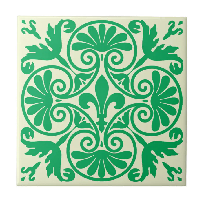 Set 6 Decorative Medieval Tiles STENCILS Fleur de Lis/Flower/Gothic/Renaissance 
