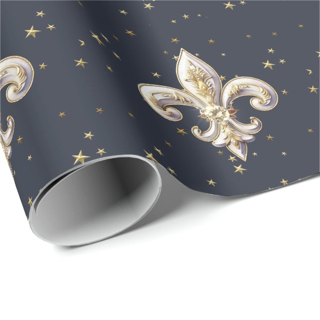 Medieval Fleur-de-Lis Wrapping Paper (Roll Corner)