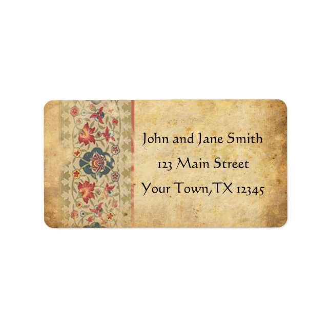 Medieval Floral Design Label (Front)