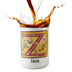 Medieval Floral Illuminated Letter Z Monogram Mug