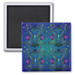 Medieval Floral Pattern Square Magnet at Zazzle