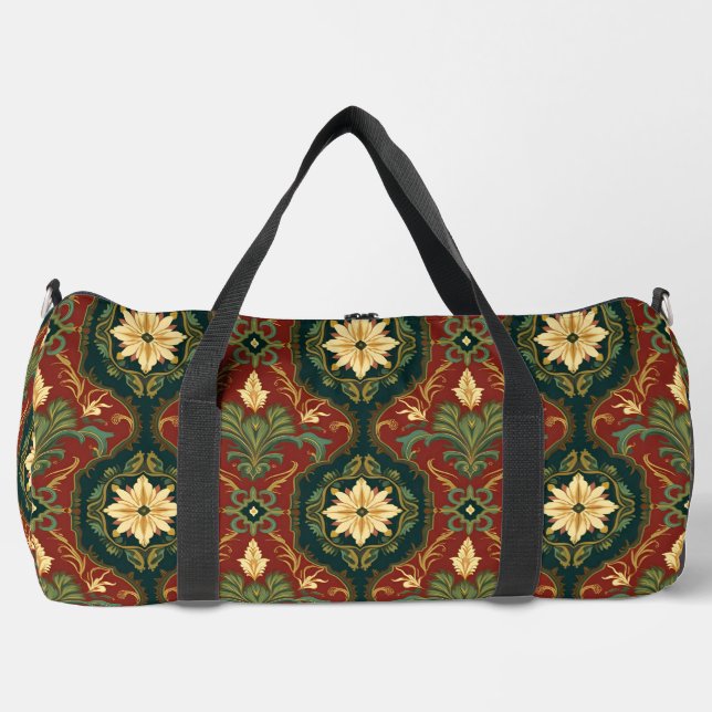 Medieval Floral Tapestry Duffle Bag (Front)