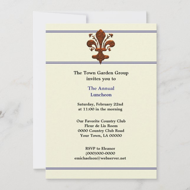 Medieval Florence Style Fleur de Lis Event Invitation (Front)