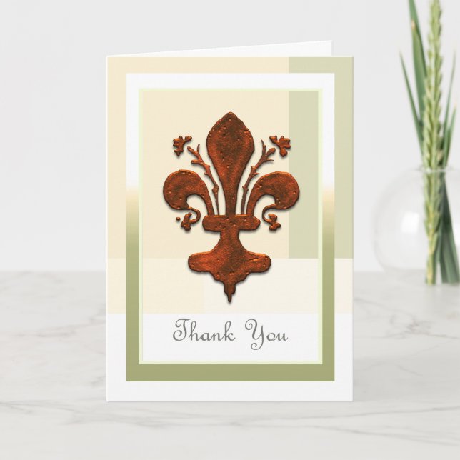 Medieval Florence Style Fleur de Lis Thank You (Front)