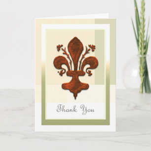 Medieval Florence Style Fleur de Lis Thank You Card